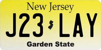 NJ license plate J23LAY