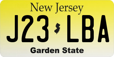 NJ license plate J23LBA