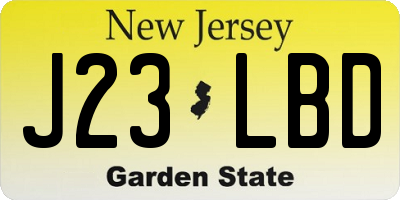 NJ license plate J23LBD