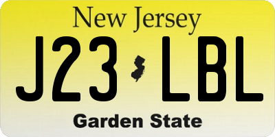 NJ license plate J23LBL