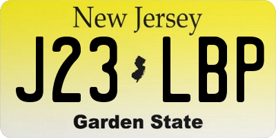 NJ license plate J23LBP