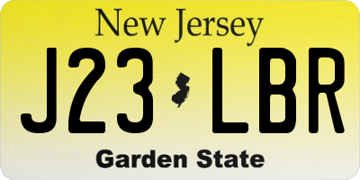 NJ license plate J23LBR