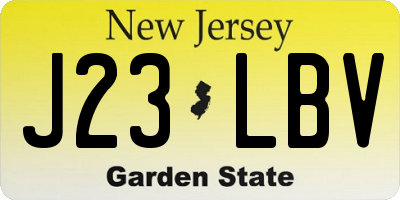 NJ license plate J23LBV