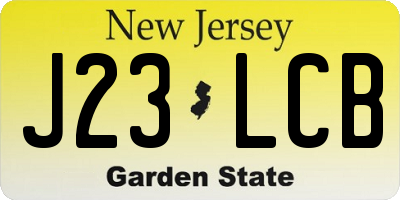 NJ license plate J23LCB