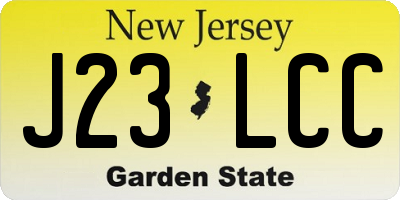 NJ license plate J23LCC