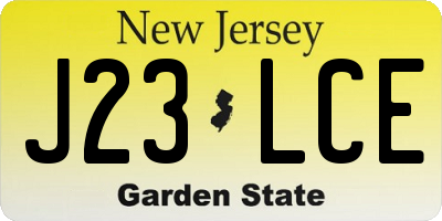NJ license plate J23LCE