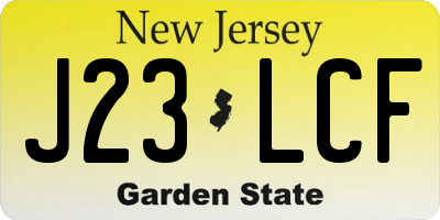 NJ license plate J23LCF