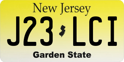 NJ license plate J23LCI