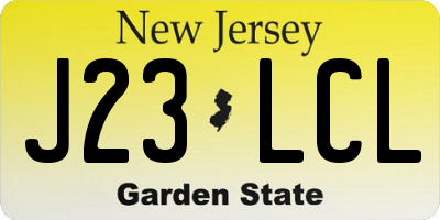 NJ license plate J23LCL