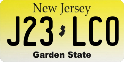 NJ license plate J23LCO