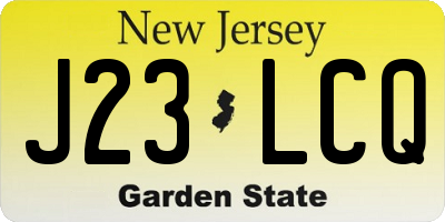 NJ license plate J23LCQ