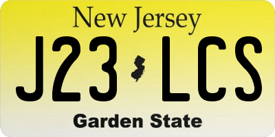 NJ license plate J23LCS