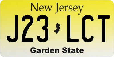 NJ license plate J23LCT