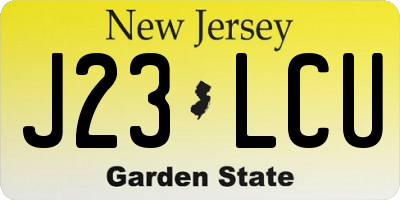 NJ license plate J23LCU