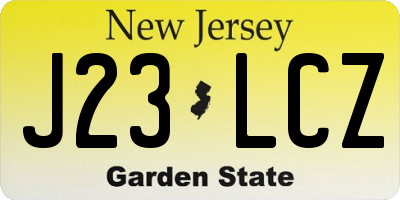 NJ license plate J23LCZ