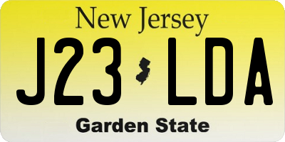 NJ license plate J23LDA