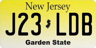 NJ license plate J23LDB