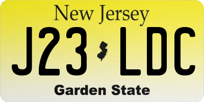 NJ license plate J23LDC