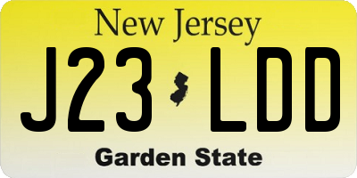 NJ license plate J23LDD
