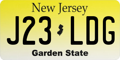 NJ license plate J23LDG