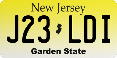 NJ license plate J23LDI