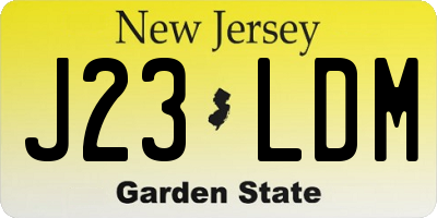 NJ license plate J23LDM