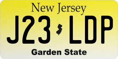NJ license plate J23LDP