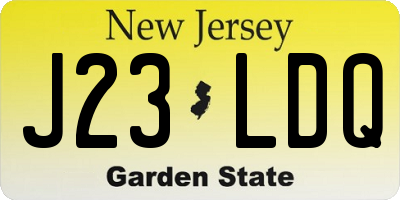 NJ license plate J23LDQ