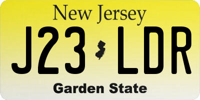 NJ license plate J23LDR