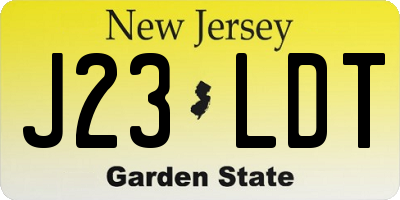 NJ license plate J23LDT