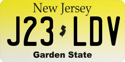 NJ license plate J23LDV