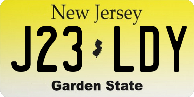 NJ license plate J23LDY
