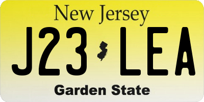NJ license plate J23LEA