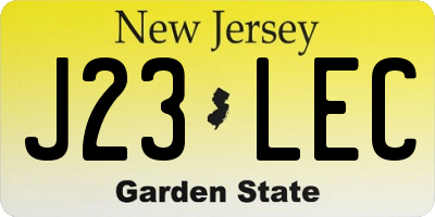 NJ license plate J23LEC