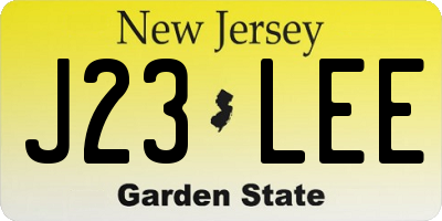NJ license plate J23LEE