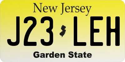 NJ license plate J23LEH