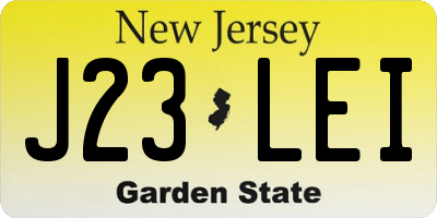 NJ license plate J23LEI