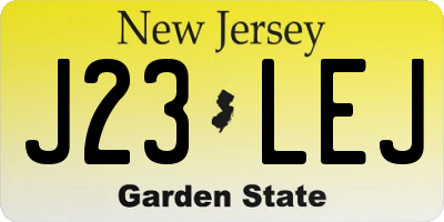NJ license plate J23LEJ