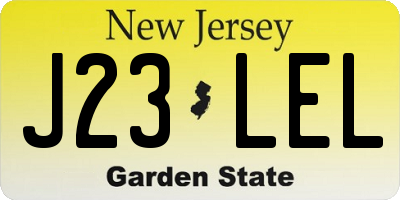 NJ license plate J23LEL