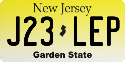 NJ license plate J23LEP