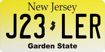 NJ license plate J23LER