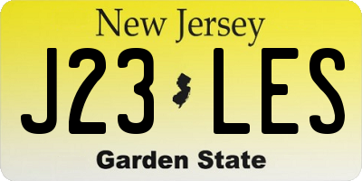 NJ license plate J23LES