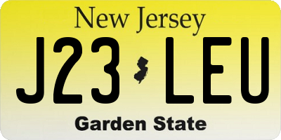 NJ license plate J23LEU