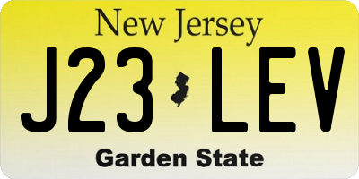 NJ license plate J23LEV