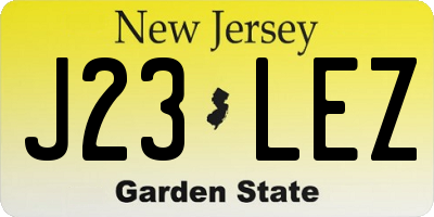 NJ license plate J23LEZ
