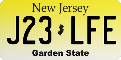 NJ license plate J23LFE