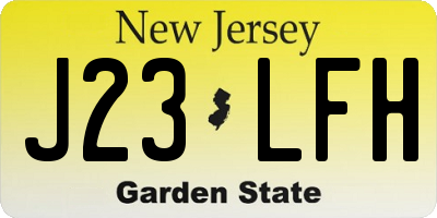 NJ license plate J23LFH