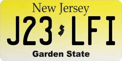 NJ license plate J23LFI