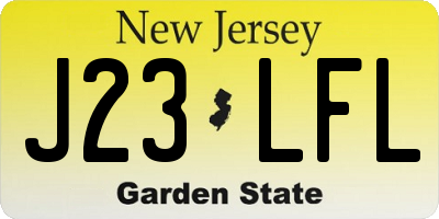 NJ license plate J23LFL