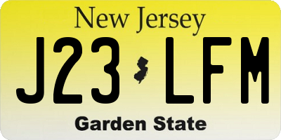 NJ license plate J23LFM